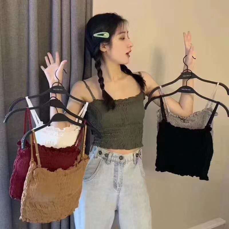 Áo 2 dây gân tăm nhún chun ngực cực xinh cho mùa hè năng động C6854 | BigBuy360 - bigbuy360.vn