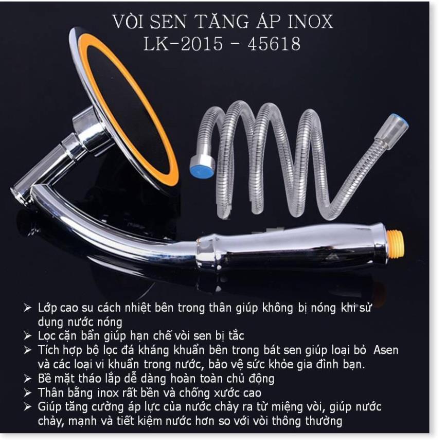 ⚡Vòi sen tăng áp INOX 304 LK2020, vòi sen tăng áp bát lớn kiểu dáng sang trọng, tăng áp lực nước 300%⚡Freeship ⚡Bảo hành