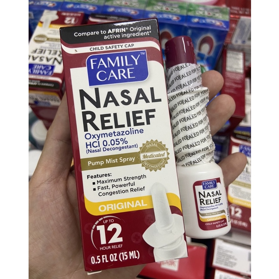Xịt mũi Nasa Relief Family Care 15ml,USA
