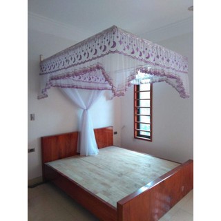 màn khung vuông phối ren kiểu