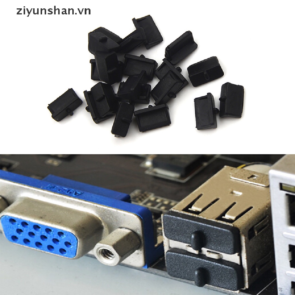 ziyunshan 20pcs Soft Plastic USB Port Plug Cover Cap Anti Dust Protector for Female End vn