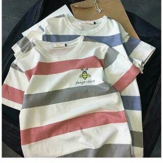Áo form rộng unisex kẻ sọc