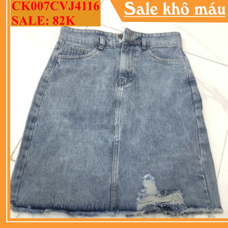 Chân váy Jeans nữ lưng cao công sở rách 4116 CHIBEST CK007CVJ4116 | BigBuy360 - bigbuy360.vn