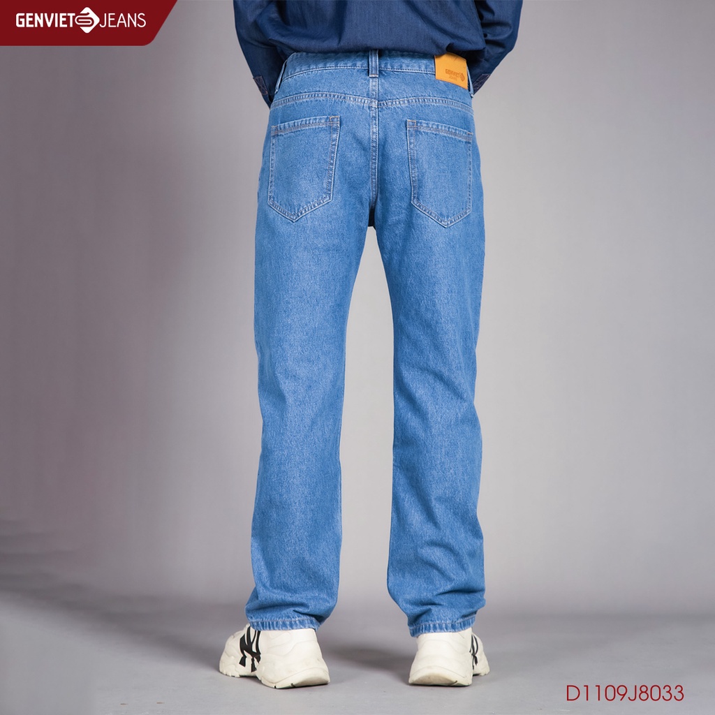 Quần Jeans Nam Genviet Jeans Dáng Ống Đứng Trung Niên Đơn Giản Chất Bò Mềm Cao Cấp D1109J8033