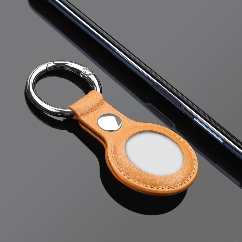 Dây Đeo Da Case Airtag Leather Key Ring - Móc Khoá Da Bảo Vệ Airtag