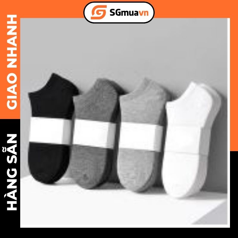 Set 10 đôi tất vớ nam nữ unisex cổ ngắn kháng khuẩn phù hợp nam nữ công sở