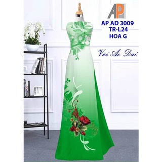 Vải áo dài 3D cao cấp hoa hồng.Shop bán VẢI CHƯA MAY