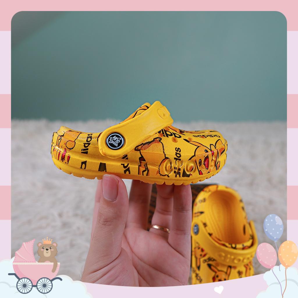 Dép Sục Trẻ Em in Hình Pikachu Size 3-10 Tháng Tuổi Siêu Nhẹ, Ôm Chân