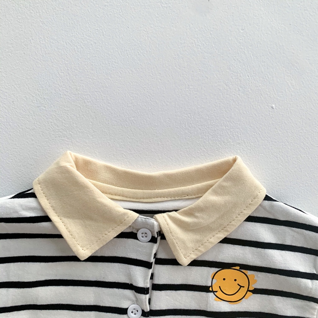 Áo Liền Quần In Hình Mặt Cười Cho Bé