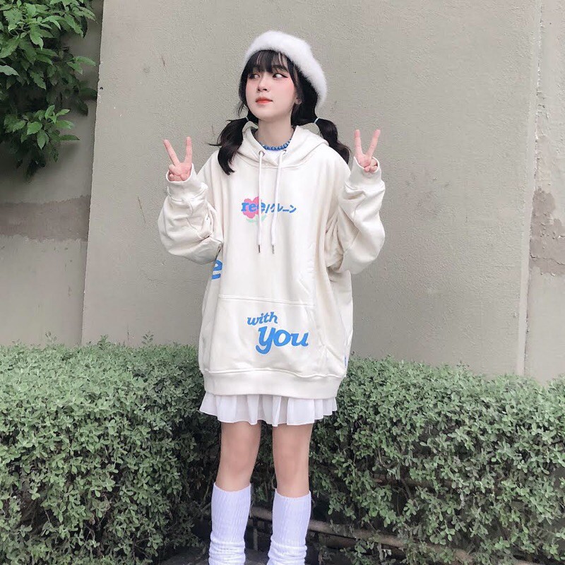 ÁO HOODIE BE WITH YOU MÀU KEM | BigBuy360 - bigbuy360.vn