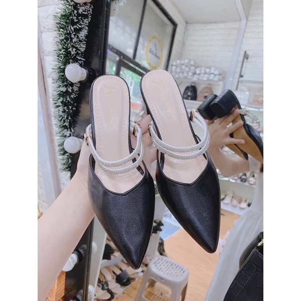 Giày cao gót dáng sục nữ quai đá thời trang PUNSHOES sang trọng.( ẢNH THẬT)