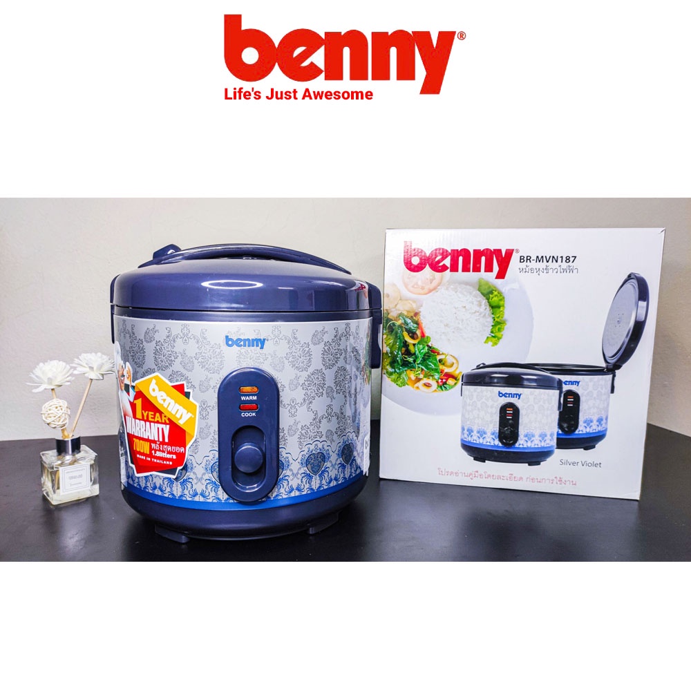 [Mã ELHADEV giảm 4% đơn 300K] Nồi Cơm Điện Benny BR-MVN187, Black, 1.8 Lít, 700W