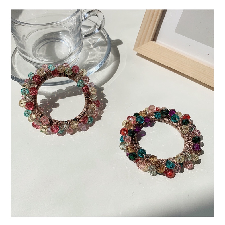 Dây Cột Tóc Co Giãn Đính Đá Pha Lê Nhiều Màu Sắc Xinh Xắn Thời Trang Cho Nữ