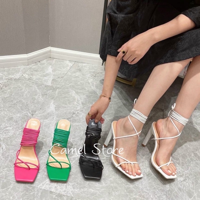SANDAL DÂY MÃNH DÂY QUẤN CỔ CHÂN GÓT 9P