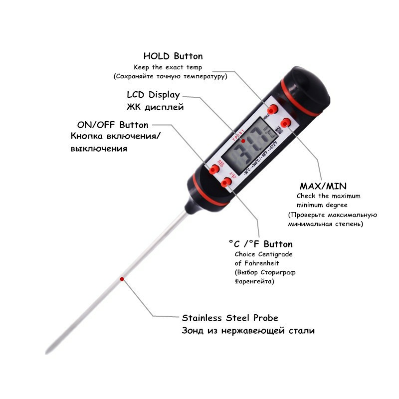 Nhiệt kế que đo nhiệt độ sữa, nước, thực phẩm - TP101 (loại tốt)