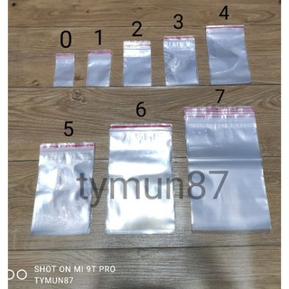 Túi zipper viền đỏ số 0->7