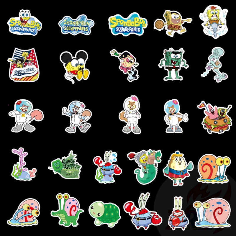 100Pcs/Set ❉ SpongeBob SquarePants - Series A Cartoon TV Shows Stickers ❉ DIY Fashion Decals Doodle Stickers