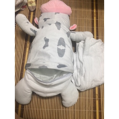 Gối ôm thú bông kèm chăn con Bò Shiba