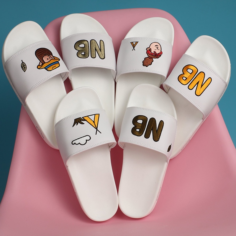 Dép nữ thời trang UNISEX NB thêu nổi quai ngang mẫu mới hottrend năm nay