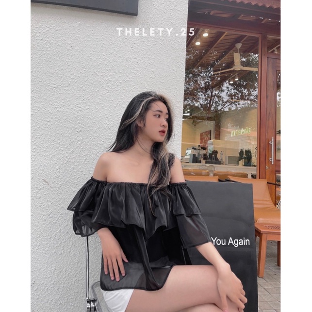 Áo Trễ Vai 2 Tầng Oganza Nhũ SUNNY OFF - THELETY.25