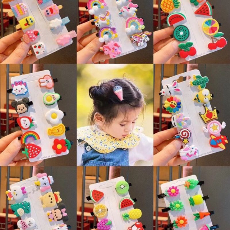 Kẹp hoa quả cho bé vỉ 10c