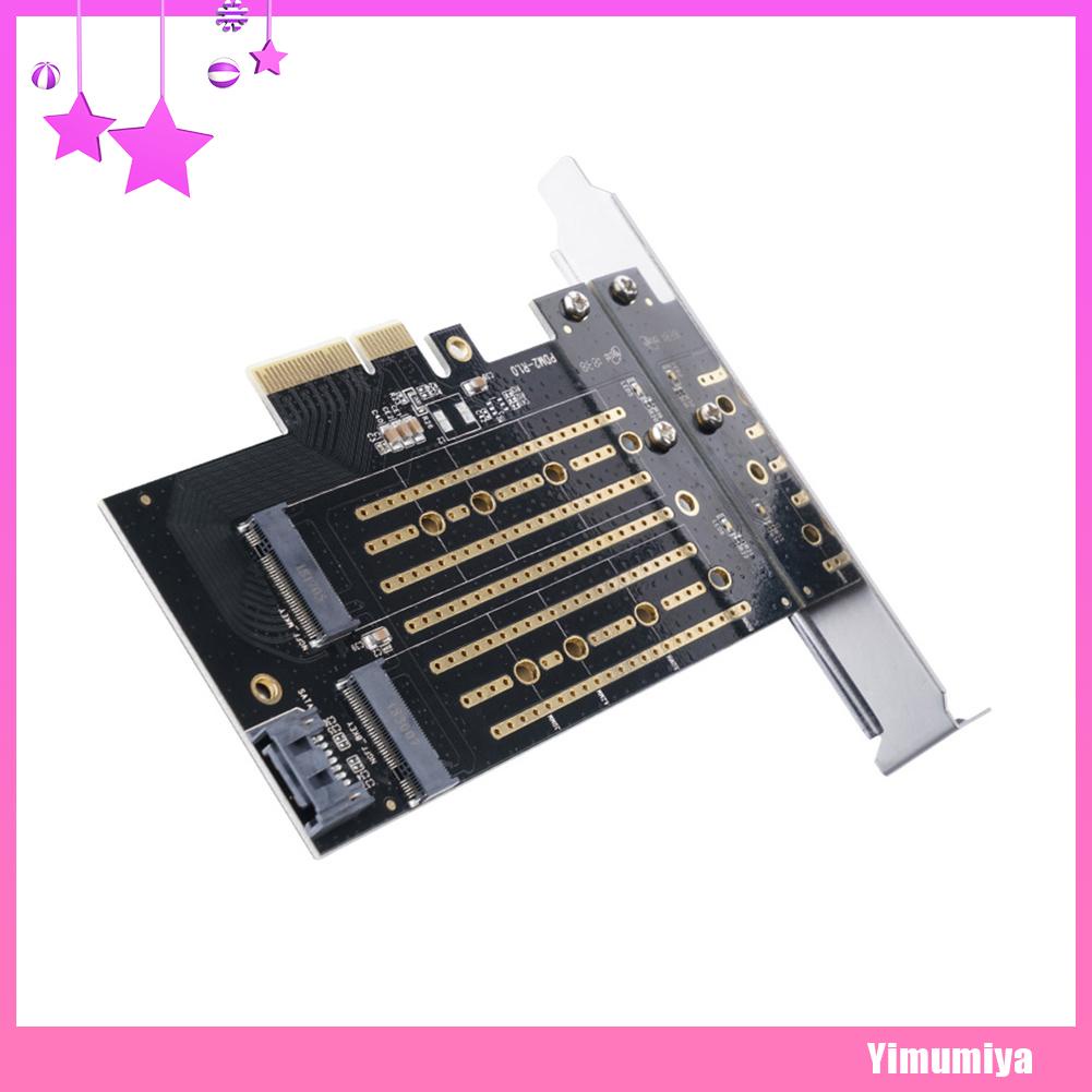 （Yimumiya） ORICO M.2 NVME SATA to PCI-E 3.0 X4 Expansion Riser Card Dual M.2 PCIE Adapter
