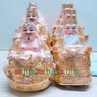 Tượng Ông Địa Ông Thần Tài kim sa 7in (18cm)