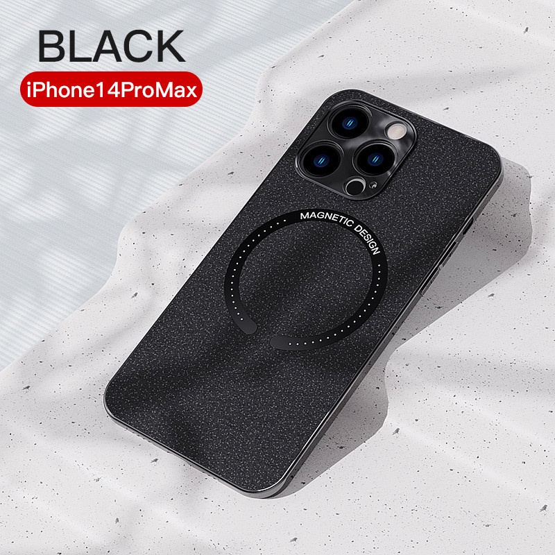 Ultra Ốp Điện Thoại Da Siêu Mỏng Từ Tính Bảo Vệ Ống Kính Máy Ảnh Cho iPhone 11 12 13 14 Pro Max