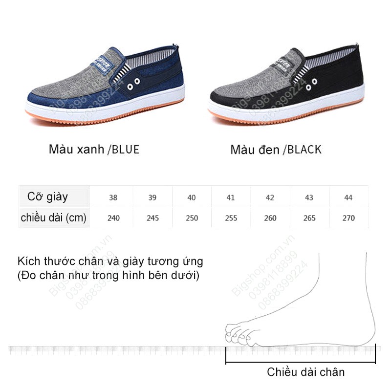Giày lười vải nam mẫu mới, cao cấp, vải canvas êm thoáng khí và rất bền | BigBuy360 - bigbuy360.vn