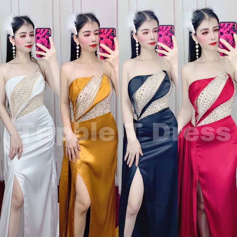 Đầm maxi body dạ hội kết đá pha lê cao cấp TRIPBLE T DRESS - size S/M/L - MS221Y