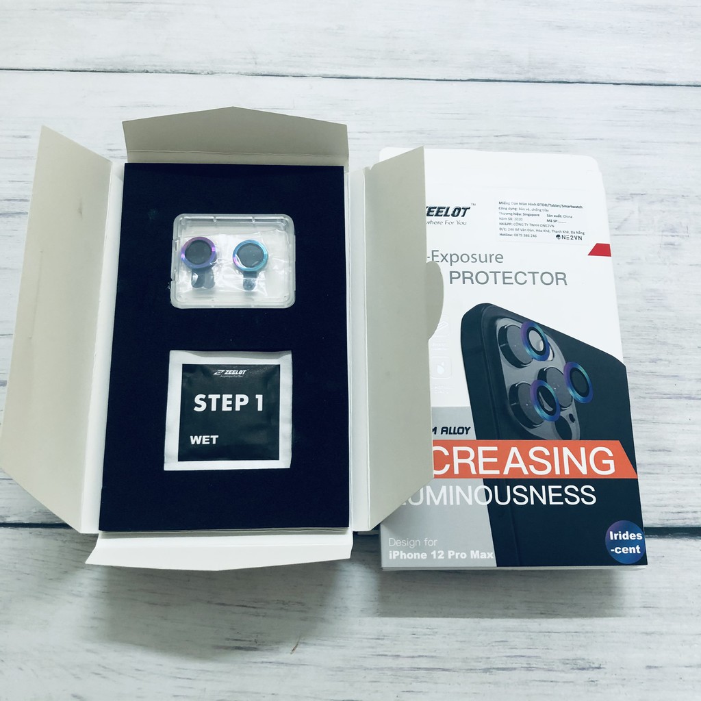 Kính Cường Lực ZEELOT camera cho iPhone 12 Pro Max viền Màu Titan - Hàng Chính Hãng