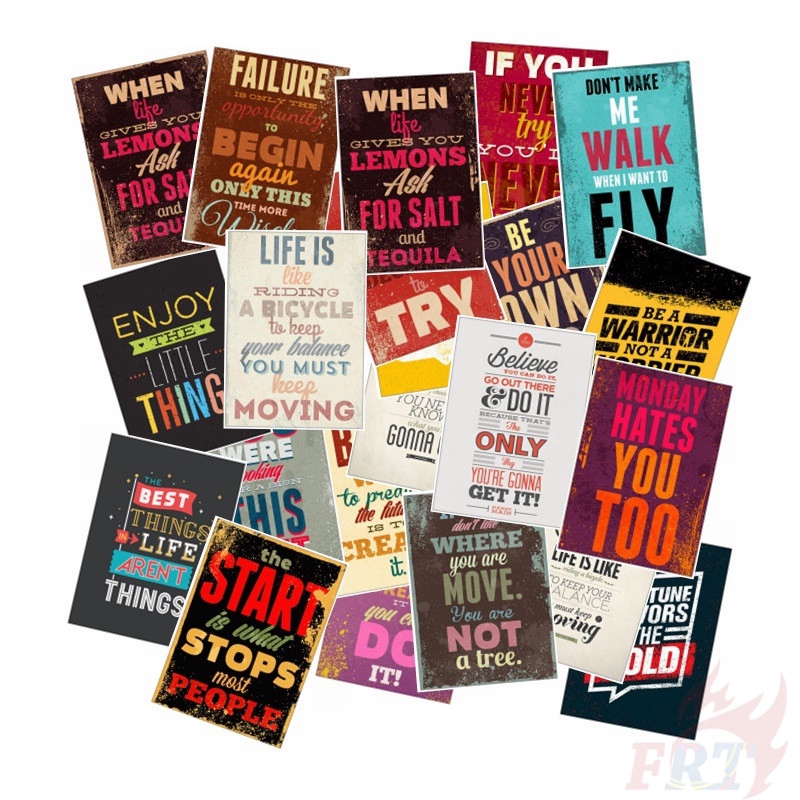❉ Retro Healing English Words Mini Poster Stickers ❉ 25Pcs/Set Fashion DIY Decals Doodle Stickers