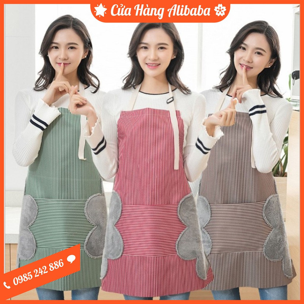 Tạp Giề Kẻ Hoa Có Chỗ Lau Tay_Chống Thấm Nước [GIAO MÀU NGẪU NHIÊN] #226
