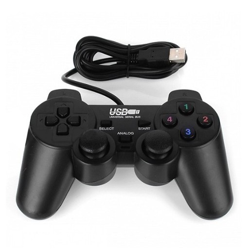 Tay cầm chơi game cho PC/Laptop cổng USB đen (có gạt Analog và có rung) Xgamingstore - dc2538