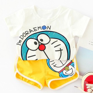 bộ quần áo doremon quần vàng cho bé