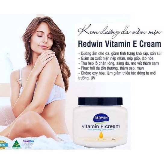 Kem dưỡng vitamin E Redwin Úc dạng hũ siêu to 300ml