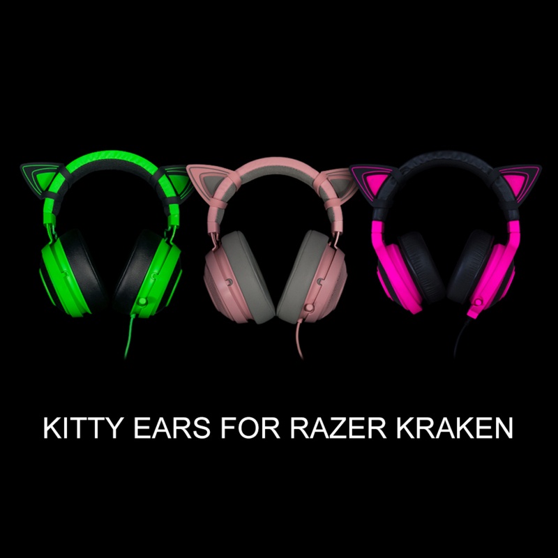 1 cặp tai nghe chụp tai hình tai mèo dùng để chơi game RAZER Kraken