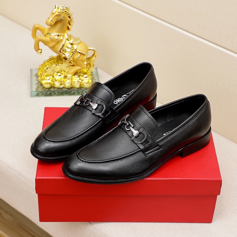 Giày tây lười mũi tròn cho nam Salvatore Ferragamo SF da thật cao cấp