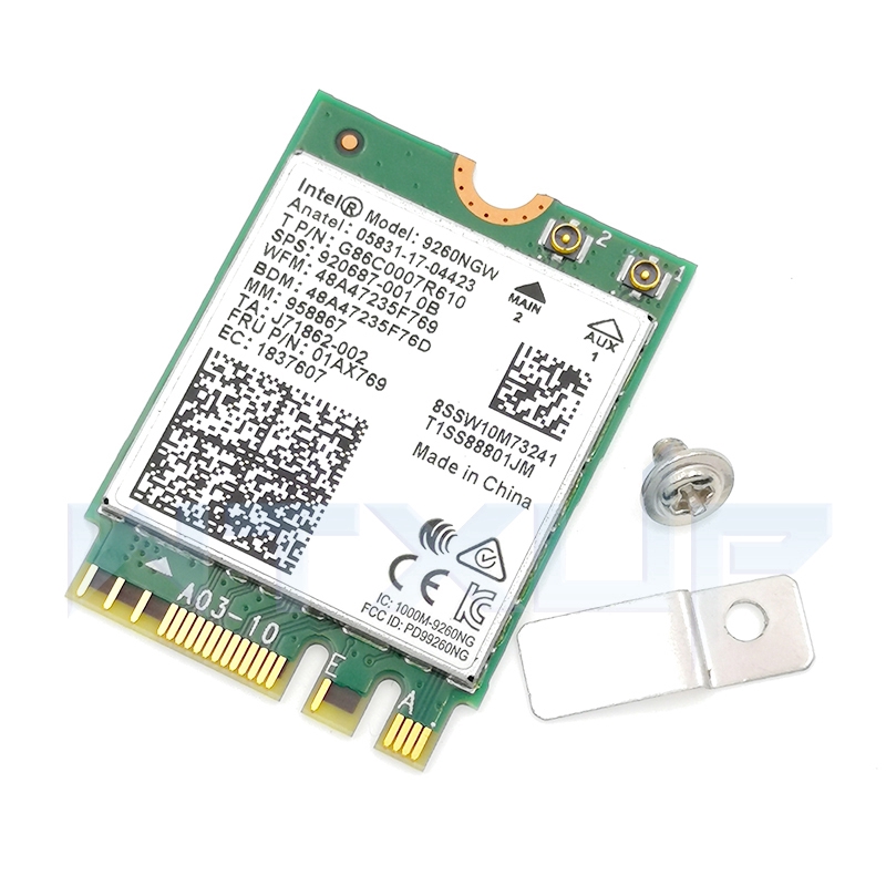 Card mạng không dây Intel AX200 7260AC 7265AC 9260AC 9560AC 8265AC 8260AC 3165AC 3160ACnotebook 5G 5.0 Bluetooth NGFF