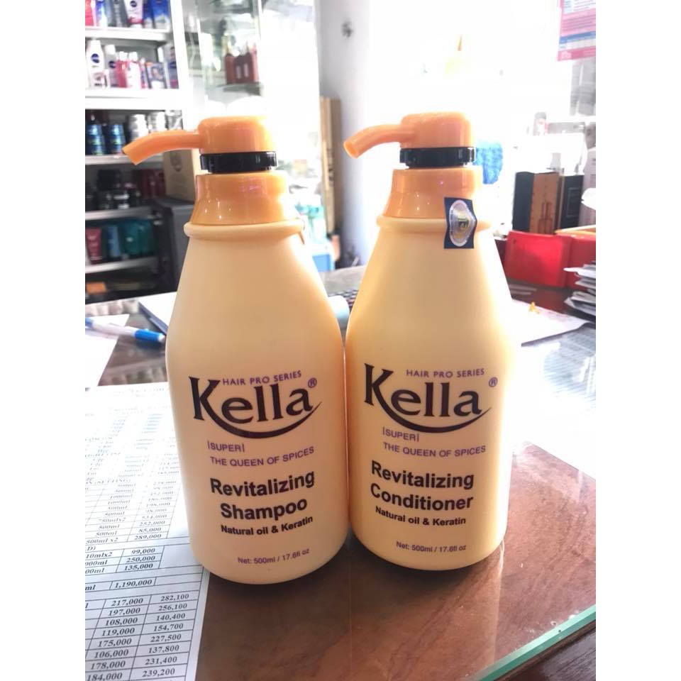 [Có bán lẻ] Dầu gội + Dầu xả Kella vàng phục hồi tóc hư 500ml | BigBuy360 - bigbuy360.vn
