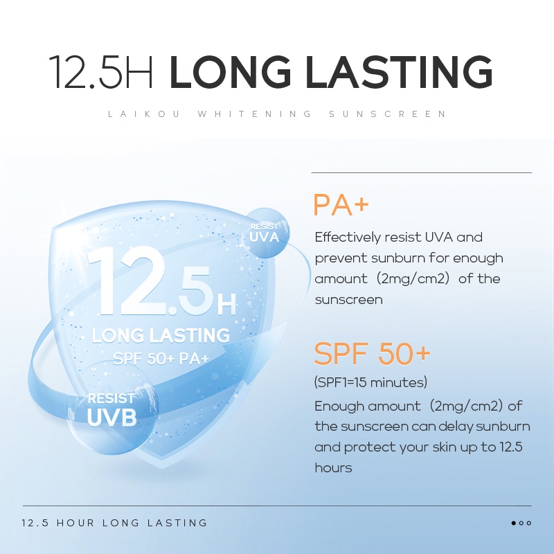 Kem chống nắng LAIKOU bảo vệ khỏi tia UV làm trắng da SPF50+ PA+ 30g