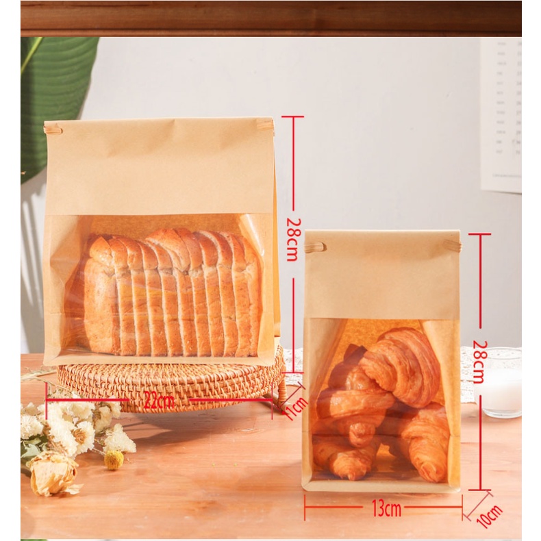 Túi bánh mì ziplock đựng bánh 300g-450g, màu sắc đa dạng, HVL TEA