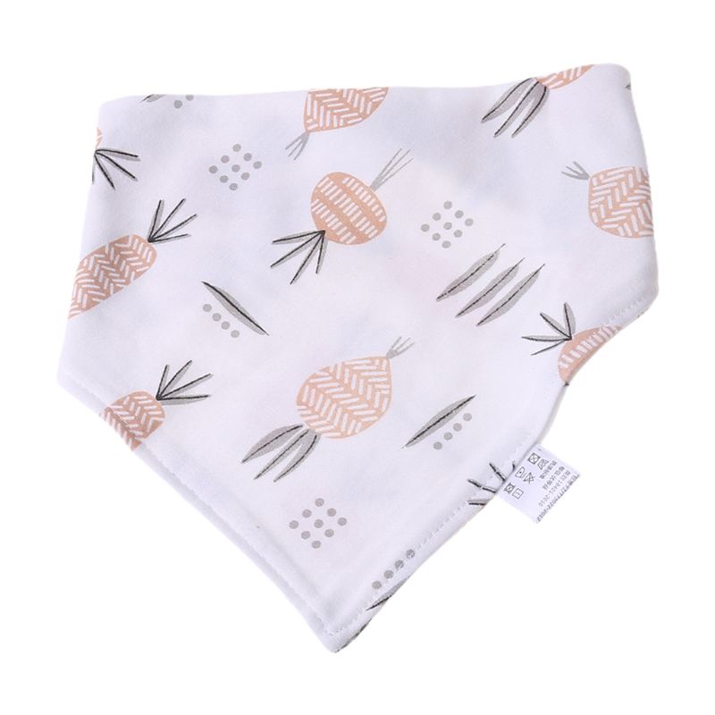 Set 5 yếm thấm nước dãi vải cotton hình tam giác in họa tiết hoạt hình dễ thương cho bé sơ sinh