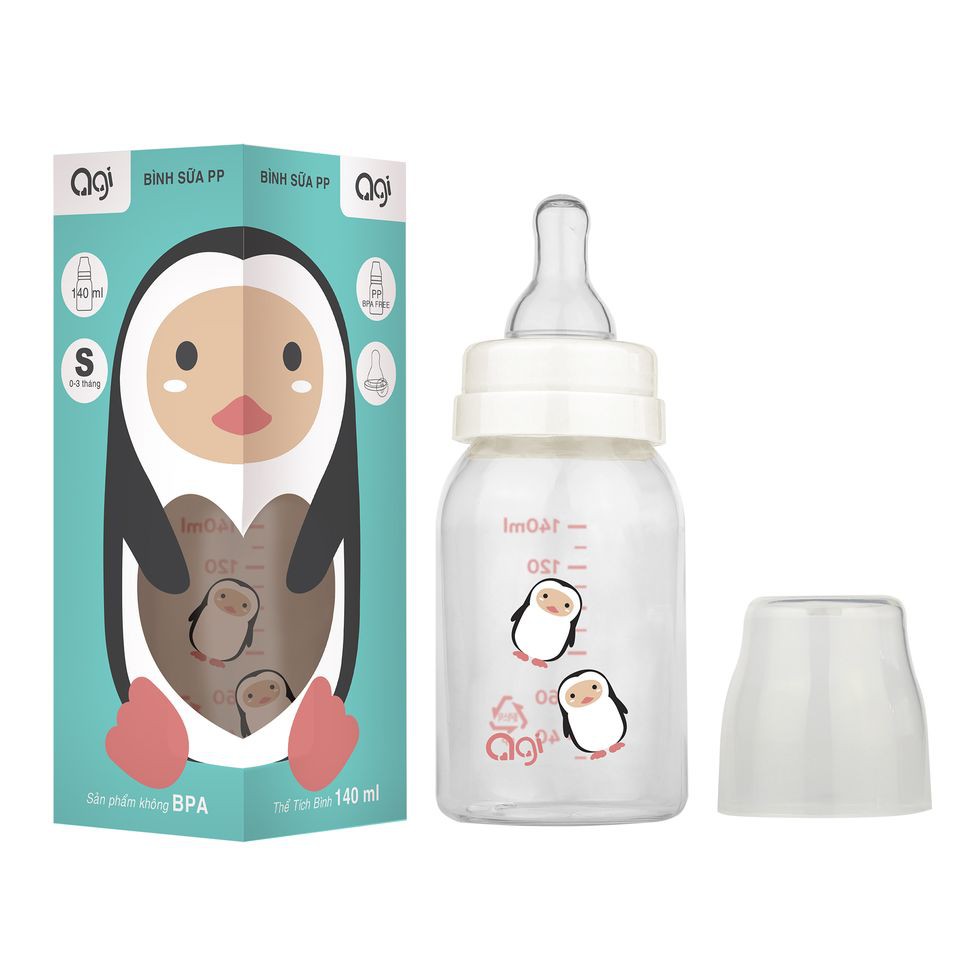Bình sữa cổ hẹp Agi PP 140ml .
