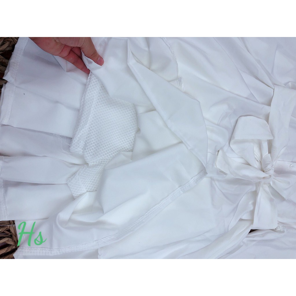 Set Váy Sơ Mi Kèm Đai Buộc, Váy Nữ Đẹp Màu Trắng Chất Liệu Đũi Cheery Store SP000044 | BigBuy360 - bigbuy360.vn