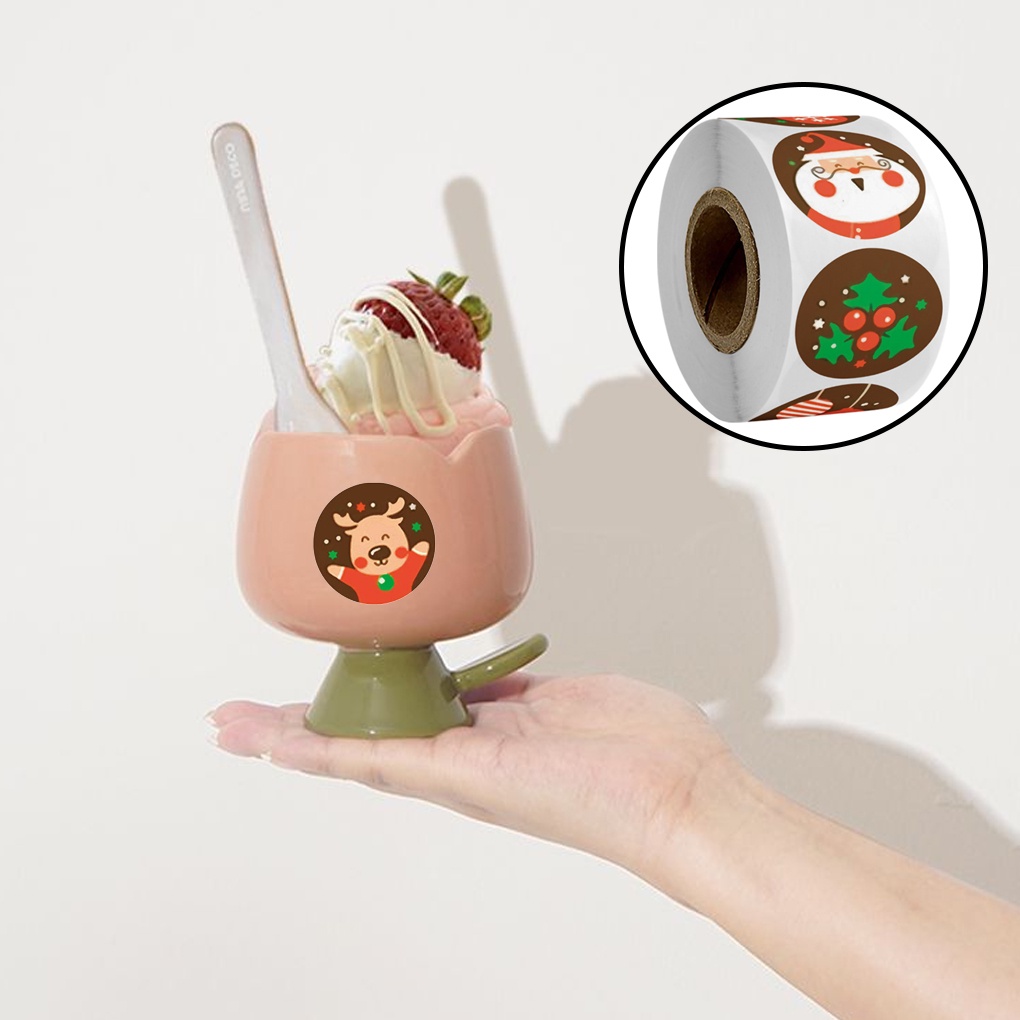 Cuộn 500 miếng dán niêm phong hộp quà Giáng Sinh