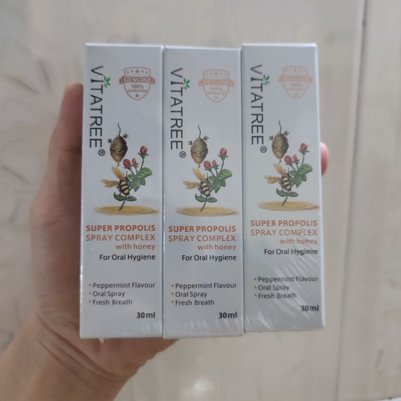 Xịt keo ong Vitatree Super Propolis Spray complex with Honey 30ml