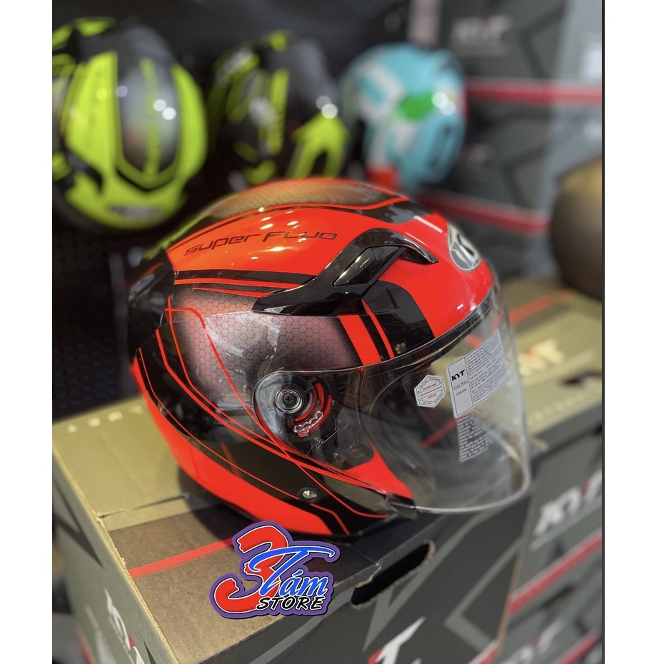 NÓN BẢO HỘ KYT 3/4 CHÍNH HÃNG SUPER RED YWVNX0009