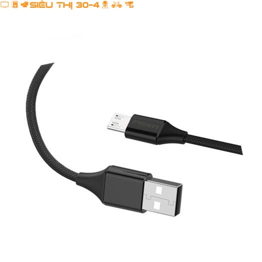 Cáp PISEN USB Type-C 2.4A braided 1200m(Anti-break)