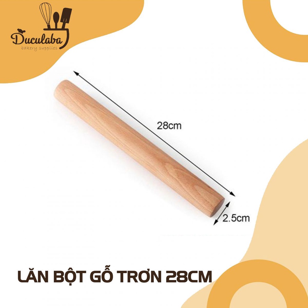 Lăn bột gỗ 28cm - cây cán bột